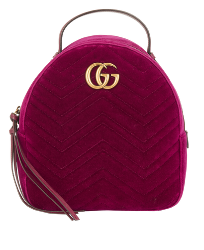 GG Marmont Backpack, &pound;750, Handbags, Purple, Velvet, Front view